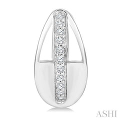1/6 Ctw Round Cut Diamond Bold Fashion Hoop Earrings in 10K White Gold
