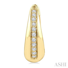 1/6 Ctw Round Cut Diamond Bold Hoop Fashion Earrings in 10K Yellow Gold