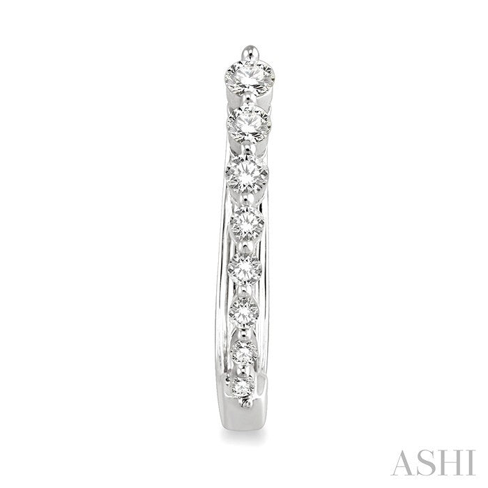 1/2 Ctw Journey Hoop Earrings in 14K White Gold