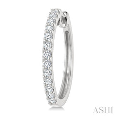 1/2 Ctw Round Cut Diamond Hoop Earrings in 14K White Gold