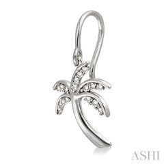 1/4 Ctw Palm Tree Round Cut Diamond Earrings in 10K White Gold