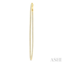 1 1/2 Ctw Inside & Outside Round Cut Diamond Hoop Earring in 14K Yellow Gold