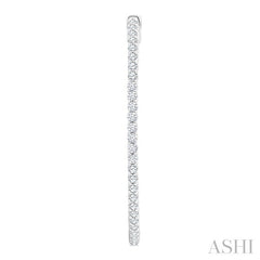 2 Ctw Inside & Outside Round Cut Diamond Hoop Earrings in 14K White Gold