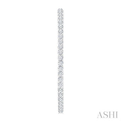 3 Ctw Inside & Outside Round Cut Diamond Hoop Earrings in 14K White Gold