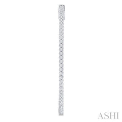 1 Ctw Inside & Outside Round Cut Diamond Hoop Earrings in 14K White Gold