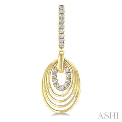 1/3 Ctw Spiral Drop Round Cut Diamond Fashion earrings in 14K Yellow Gold