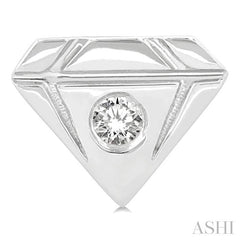 1/50 Ctw Petite Diamond Shape Round Cut Diamond Fashion Stud Earring in 10K White Gold