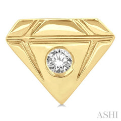 1/50 Ctw Petite Diamond Shape Round Cut Diamond Fashion Stud Earring in 10K Yellow Gold