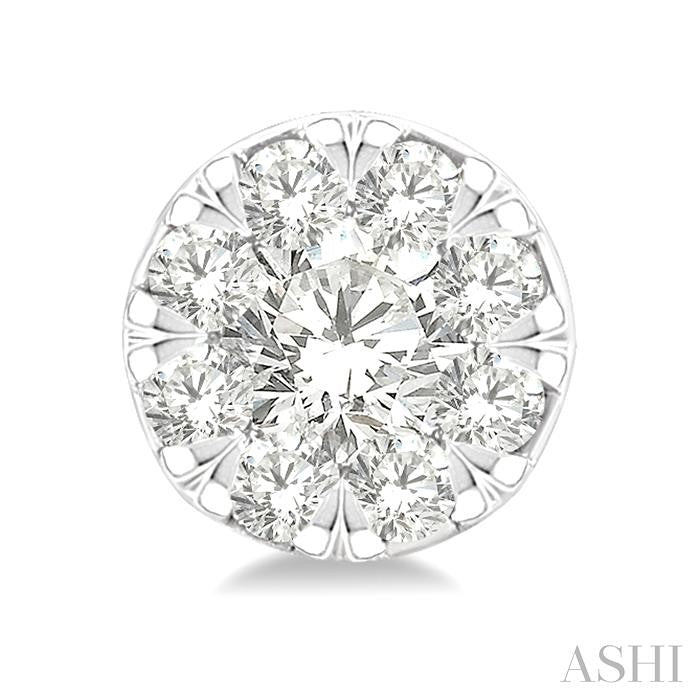 1/6 Ctw Lovebright Petite Round Shape Round Cut Diamond Fashion Stud Earring in 10K Yellow and White Gold