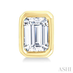 1/5 Ctw Petite Bezel Set Emerald Cut Diamond Fashion Stud Earring in 10K Yellow Gold