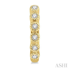 1/10 Ctw Round Cut Diamond Huggie Petite Earrings in 14K Yellow Gold