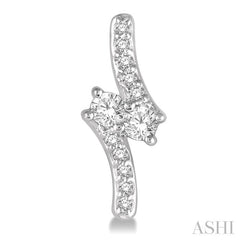 1/3 Ctw 2Stone Round Cut Diamond Earrings in 14K White Gold