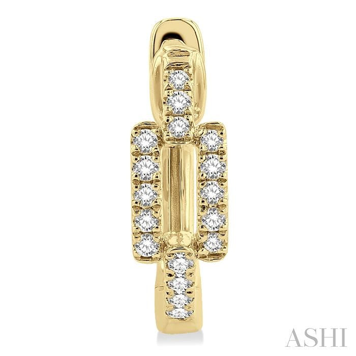 1/5 Ctw Petite Paperclip Round Cut Diamond Fashion Huggies in 10K Yellow Gold