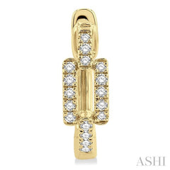 1/5 Ctw Petite Paperclip Round Cut Diamond Fashion Huggies in 10K Yellow Gold