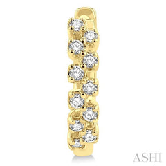 1/5 Ctw Petite Zigzag Layout Round Cut Diamond Fashion Huggies in 10K Yellow Gold