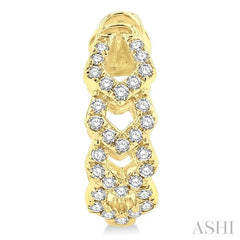 1/4 Ctw Petite Geometric Link Round Cut Diamond Fashion Huggies in 10K Yellow Gold