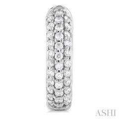 1/2 Ctw Triple Row Round Cut Diamond Fashion Huggies in 14K White Gold