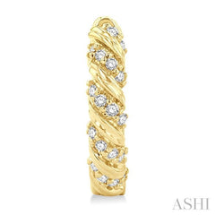 1/5 Ctw Petite Swirl Round Cut Diamond Fashion Huggies in 10K Yellow Gold