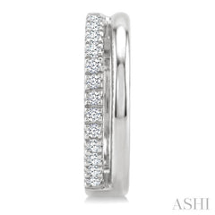 1/10 Ctw Petite Round Cut Diamond Fashion Huggie Earrings in 10K White Gold