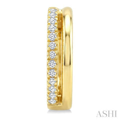 1/10 Ctw Petite Round Cut Diamond Fashion Huggie Earrings in 10K Yellow Gold