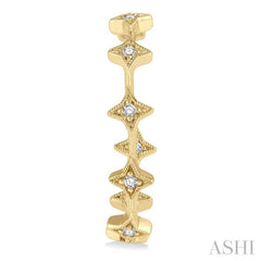1/5 Ctw Star Shape Accent Round Cut Diamond Hoop Earrings in 14K Yellow Gold