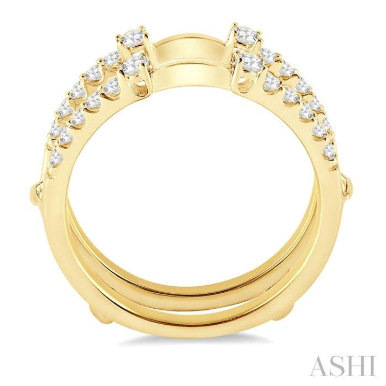 3/8 Ctw Round Cut Diamond Insert Ring in 14K Yellow Gold