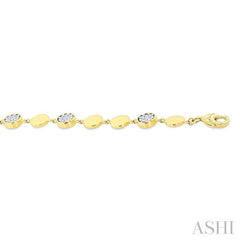 3/4 Ctw Lovebright Button Shaped Link Round Cut Diamond Bracelet in 14K Yellow and White Gold
