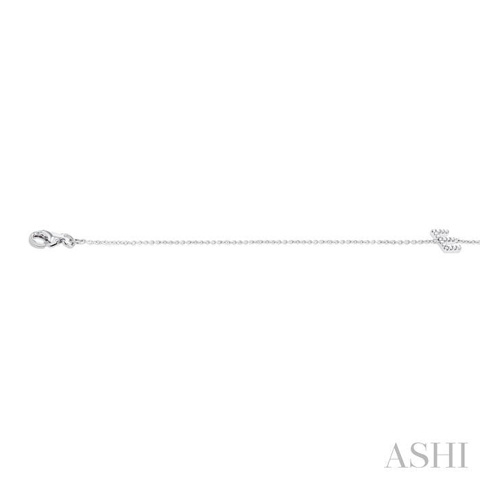 1/20 Ctw Initial 'E' Round Cut Diamond Bracelet in 10K White Gold