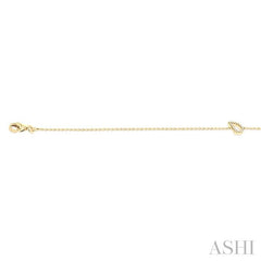 1/20 Ctw Initial 'D' Round Cut Diamond Bracelet in 10K Yellow Gold
