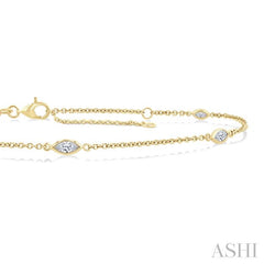 1/2 Ctw Marquise Cut Diamond Station Bracelet in 14K Yellow Gold
