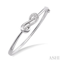 1/20 Ctw Round Cut Diamond Bangle in Sterling Silver