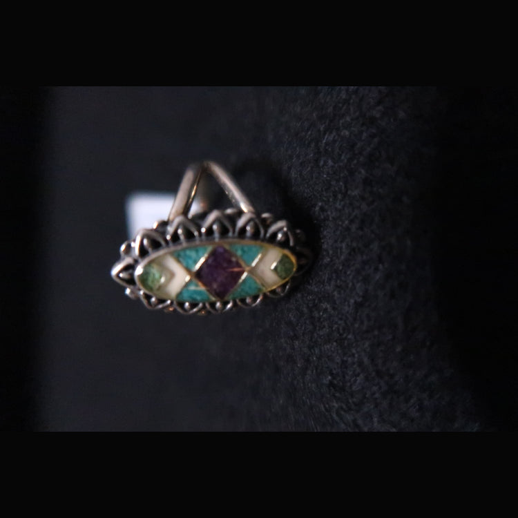 Carolyn Pollack Oval Inlaid Mosaic Multi Stone ring
