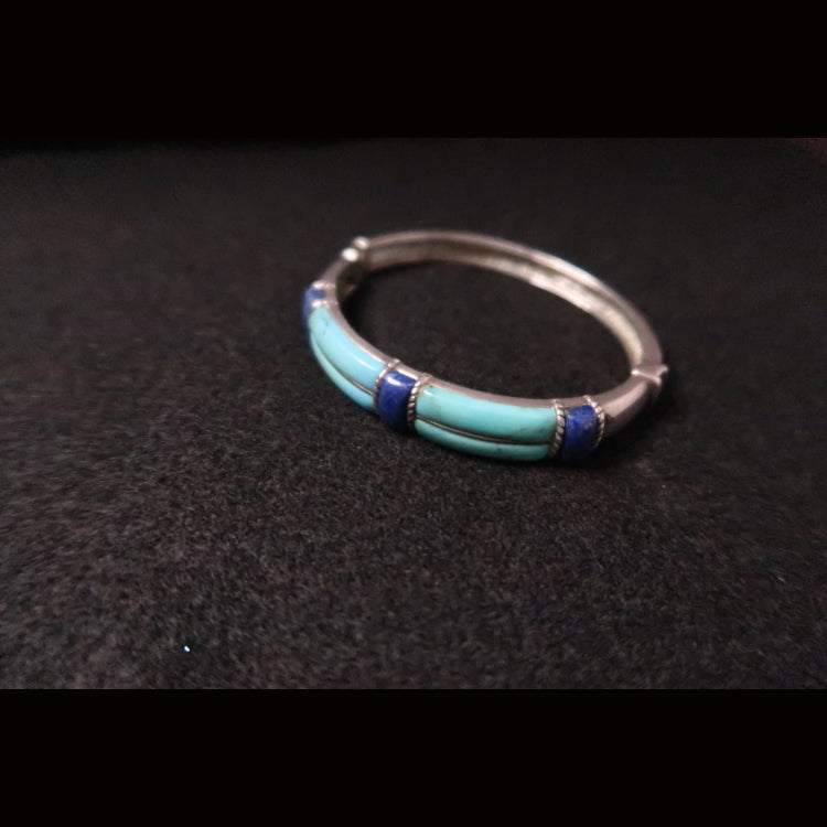 Whitney Kelly sterling silver turquoise hinge bracelet
