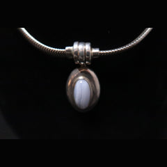 Joseph Esposito blue lace agate snap necklace
