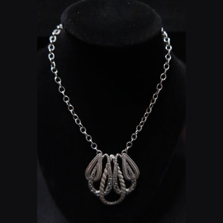 Carolyn Pollack interchangeable tear drop statement necklace
