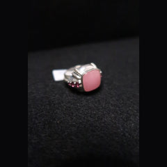 Judith Ripka rose quartz and pink sapphire ring 
