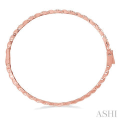 1/3 Ctw Twisted Vine Round Cut Diamond Stackable Bangle in 14K Rose Gold