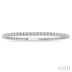 2 Ctw Round Cut Flexible Diamond Bangle in 14K White Gold