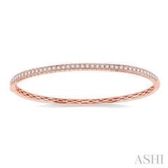 1 Ctw Round Cut Diamond Bangle in 14K Rose Gold
