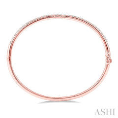 2 Ctw Round Cut Diamond Bangle in 14K Rose Gold