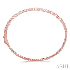 1/2 Ctw Round & Heart Shape Mount Stackable Diamond Bangle in 14K Rose Gold