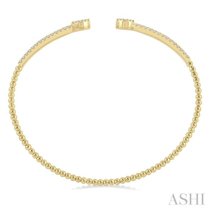 1/2 Ctw Circular Shape Open-End Round Cut Diamond Stackable Cuff Bangle in 14K Yellow Gold