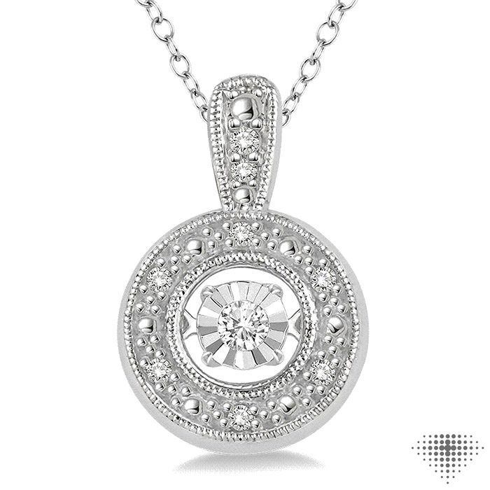 1/10 Ctw Diamond Emotion Pendant in Sterling Silver with Chain
