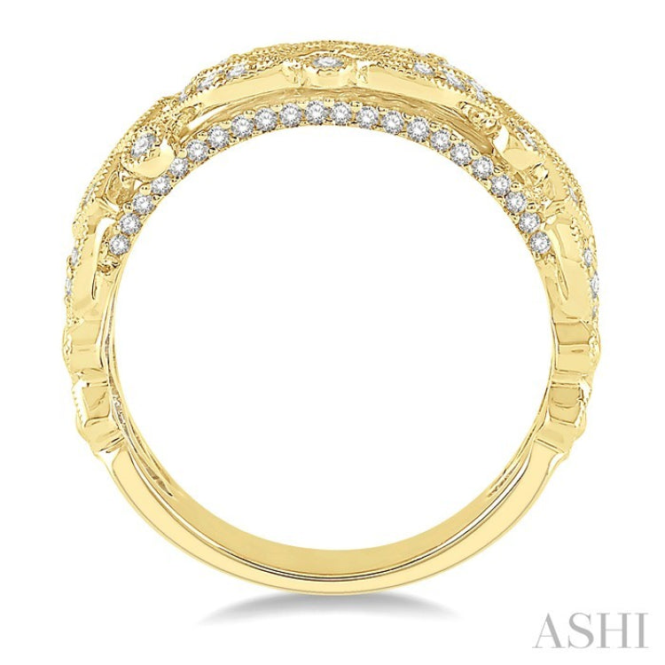1/2 Ctw Lattice Round Cut Diamond Fashion Band in 14K Yellow Gold