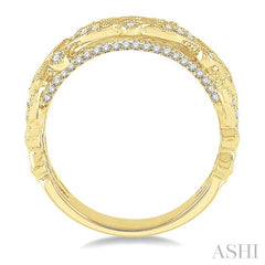 1/2 Ctw Lattice Round Cut Diamond Fashion Band in 14K Yellow Gold