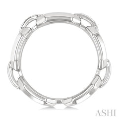 1/20 Ctw Bold Open Window Octagonal Shape D-Link Round Cut Diamond Ring in Sterling Silver