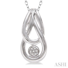 1/50 Ctw Round Cut Diamond Fashion Pendant in Sterling Silver with Chain