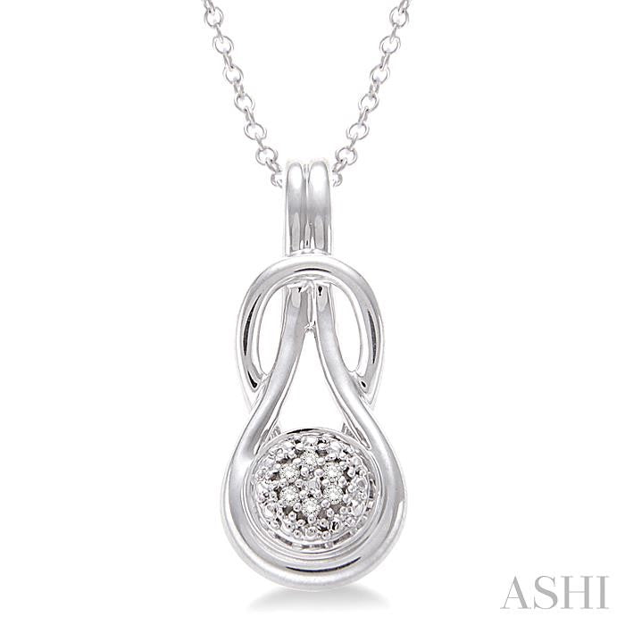 1/50 Ctw Round Cut Diamond Fashion Pendant in Sterling Silver with Chain