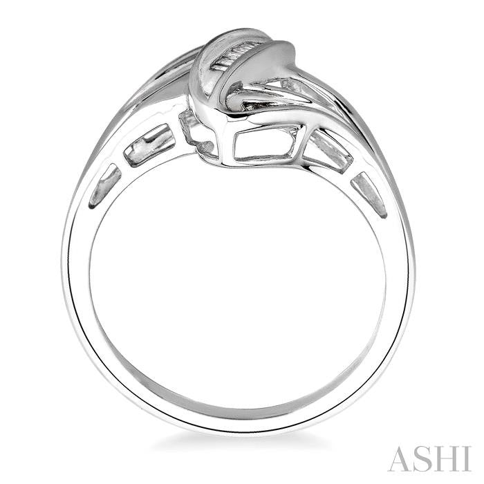 1/20 Ctw Baguette Cut Diamond Ring in Sterling Silver
