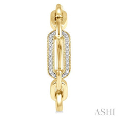 1/10 Ctw Round Cut Diamond Paperclip Hoop Earrings in Yellow Gold Vermeil